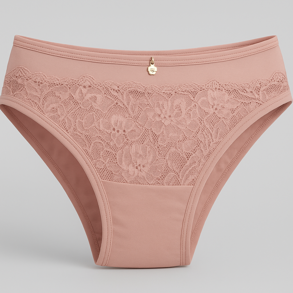 Lirio – Panty (trusa) bikini con encaje, tiro medio